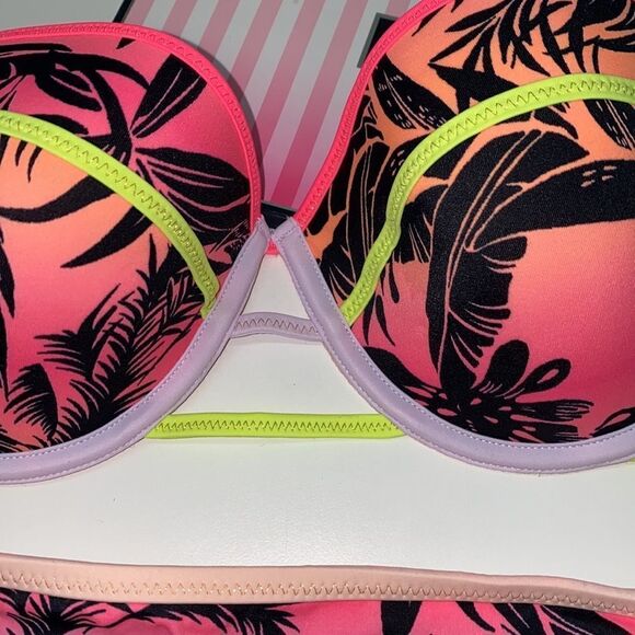🔥VICTORIA SECRET SWIMSUIT 2 pc top 34B push-up bottom medium  New #7 - Picture 5 of 8